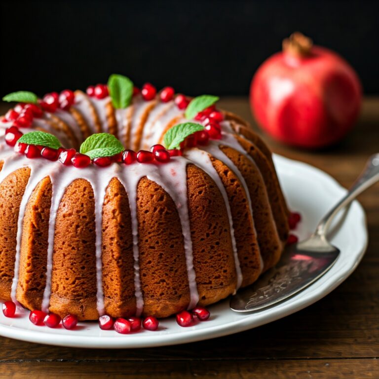 Glazed Pomegranate Bundt Cake Recipe