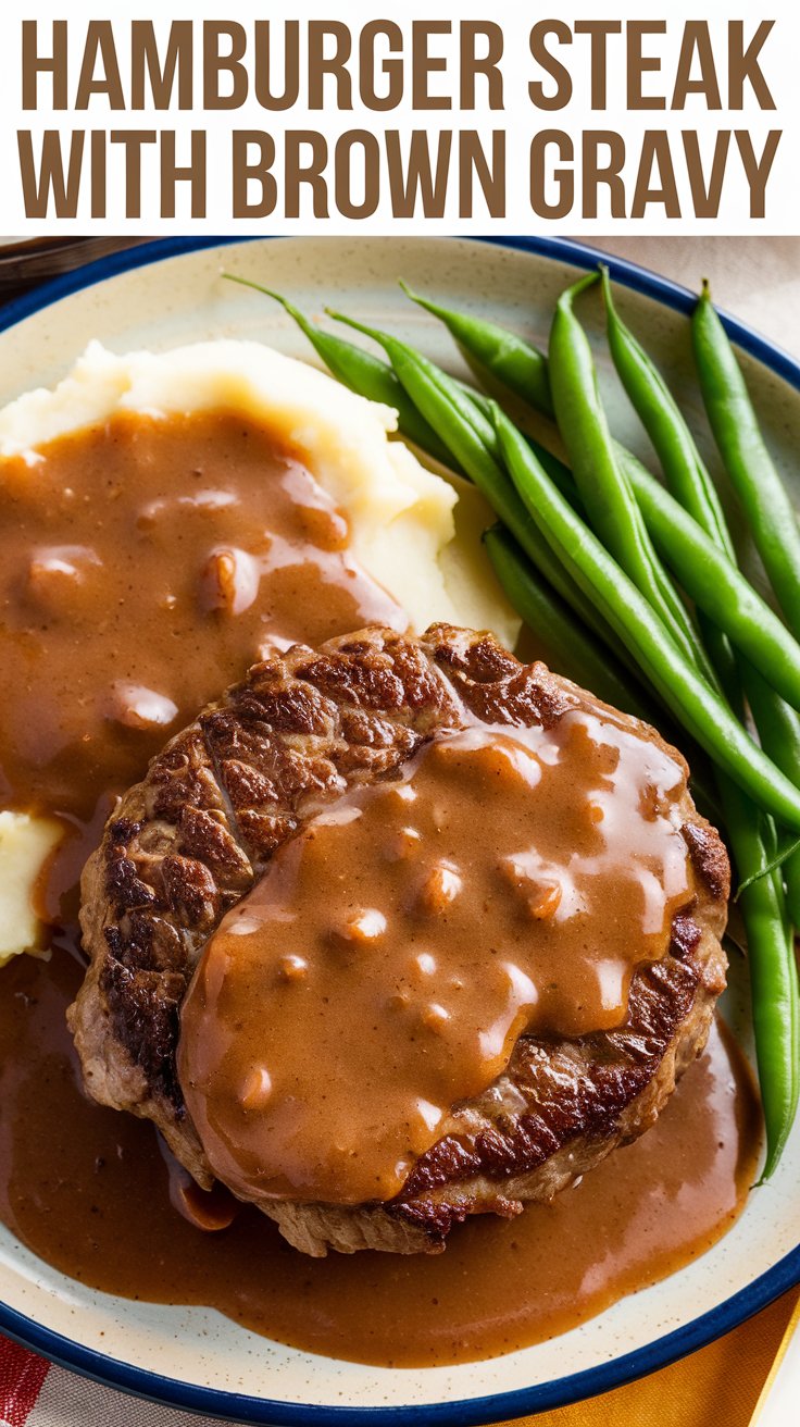 Hamburger Steak with Brown Gravy